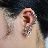 ear cuffs alloy rhinestone simulated diamond leaf jewelry wedding part ...
