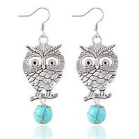 Earring Animal Shape / Owl Drop Earrings Jewelry Turquoise