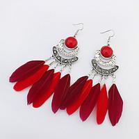 earrings set jewelry euramerican fashion personalized gem feather allo ...