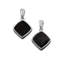 Earrings Whitby Jet And Silver Cushion Square Drop