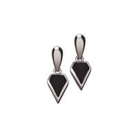 Earrings Whitby Jet And Silver Dinky Kite Drop