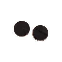 Earrings Whitby Jet And Yellow Gold Large Classic Round Stud