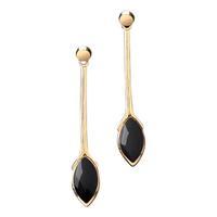 Earrings Whitby Jet And Yellow Gold Long Marquise Drop