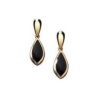 Earrings Whitby Jet And Yellow Gold Pointed Pear Drop