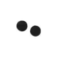 Earrings Whitby Jet And Silver Medium Classic Round Stud