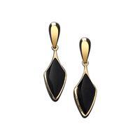 Earrings Whitby Jet And Yellow Gold Kite Drop