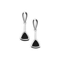 earrings whitby jet and silver curved triangle drop