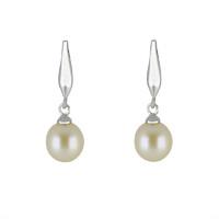 earrings silver and pearl orange drop