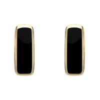 earrings whitby jet and 9ct yellow gold dinky oblong stud