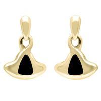Earrings Whitby Jet And Yellow Gold Freeform Drop