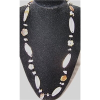 East black beaded and shell necklace
