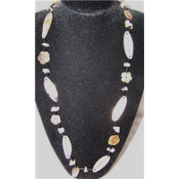 east black beaded and shell necklace