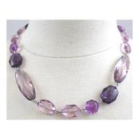 eastex purple plastic bead necklace