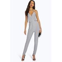 Ebony Cross Back Jumpsuit - silver