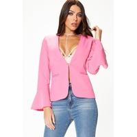 Ebony Pink Bell Sleeve Blazer