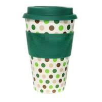 Ecoffee Cup Green Polka Coffee Cup 400ml