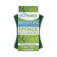 Ecoforce Recycled Heavy Duty Sponge Scourers (2pk)