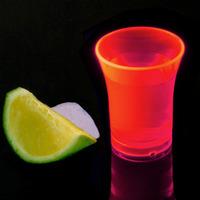 Econ Neon Red Polystyrene Shot Glasses CE 0.9oz / 25ml (Case of 100)