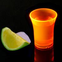Econ Neon Orange Polystyrene Shot Glasses CE 0.9oz / 25ml (Case of 100)