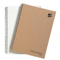 Eco Notebook Wirebound Hard Cover Recycled 80gsm A4 Manilla Pack 5
