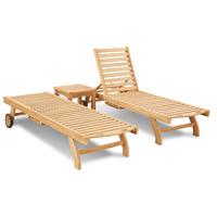 Eco Teak 2 Seater Sun Lounger and Coffee Table Set