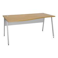 Eco Wave Desk with Angled Leg 1200 Left White Silver