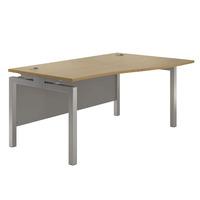 Eco Silver Bench Leg Wave Desk W 1600mm Walnut Left