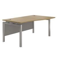 eco silver bench leg wave desk w 1600mm oak left