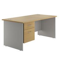 eco panel end rectangular desk and single pedestal 1200 beech