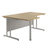 Eco Cantilever Ergonomic Desk Right Walnut