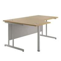 Eco Cantilever Ergonomic Desk Right Beech