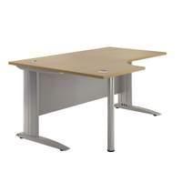 Eco Premium Crescent Desk W 1600mm Oak Right