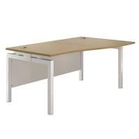 eco white bench leg wave desk w 1600mm white left