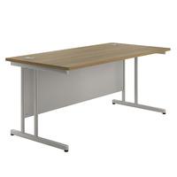 Eco Cantilever Rectangular Desk 1600 Walnut