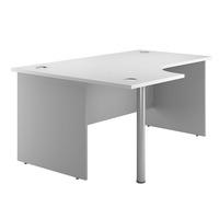 Eco Panel End Ergonomic Desk Left White