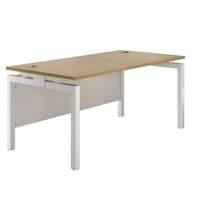 Eco White Bench Leg Rectangular Desk W 1600mm Beech