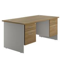 eco panel end rectangular desk and twin pedestals