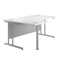 Eco Cantilever Ergonomic Desk Left White