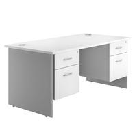 eco panel end rectangular desk and twin pedestals