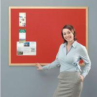 eco friendly noticeboard 900 x 600mm light oak frame red board