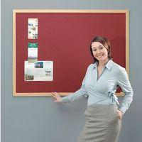 eco friendly noticeboard 900 x 600mm light oak frame burgundy board