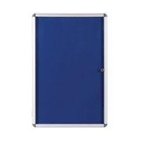 ECONOMY LOCKABLE BLUE FELT NOTICEBOARD 600MM x 900MM