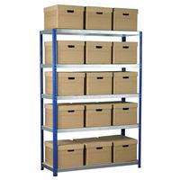 Eco-Rax Shelving Bay 1800 x 1200 x 450mm 15 x Brown Archive Boxes ...