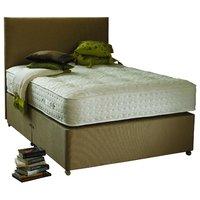 EcoSnug Platform Top Chenille Divan Set Small Single Dark Brown 2 Drawers With Headboard