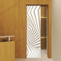 Eclisse 10mm Avalon Sandblasted Design on Clear or Satin Glass Pocket Door