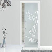 Eclisse 10mm Viola Sandblasted Design on Clear or Satin Glass Pocket Door
