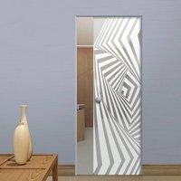 Eclisse 10mm Avalon Sandblasted Design on Clear or Satin Glass Syntesis Pocket Door