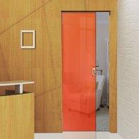 Eclisse 10mm Satin Red - Orange Tint Colour Glass Syntesis Pocket Door - 8136