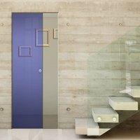 eclisse 10mm satin blue colour glass syntesis pocket door 8133