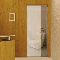 Eclisse 10mm Satin White Colour Glass Syntesis Pocket Door - 8105